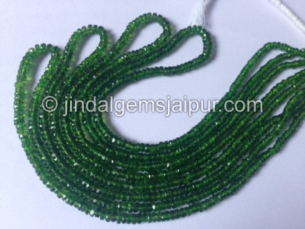 Chrome Diopside Faceted Roundelle Shape Beads